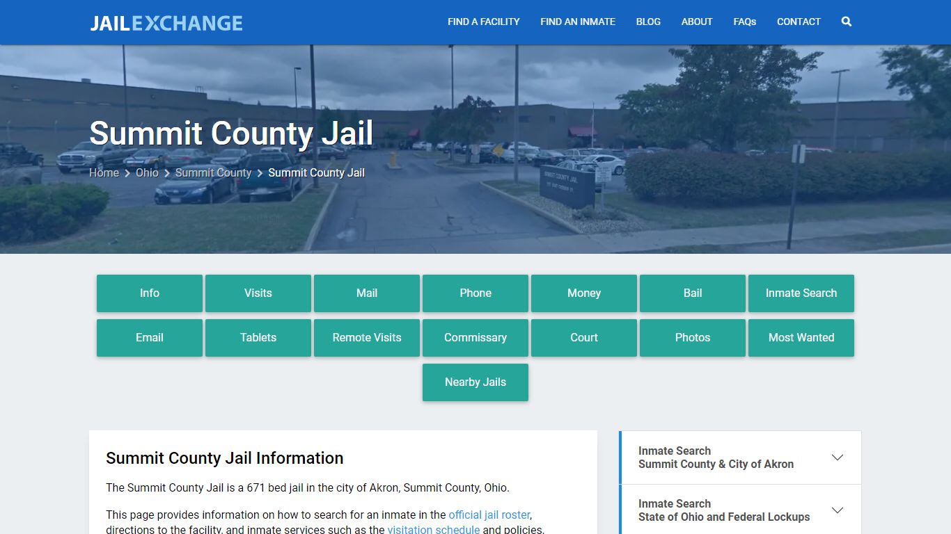 Summit County Jail, OH Inmate Search, Information